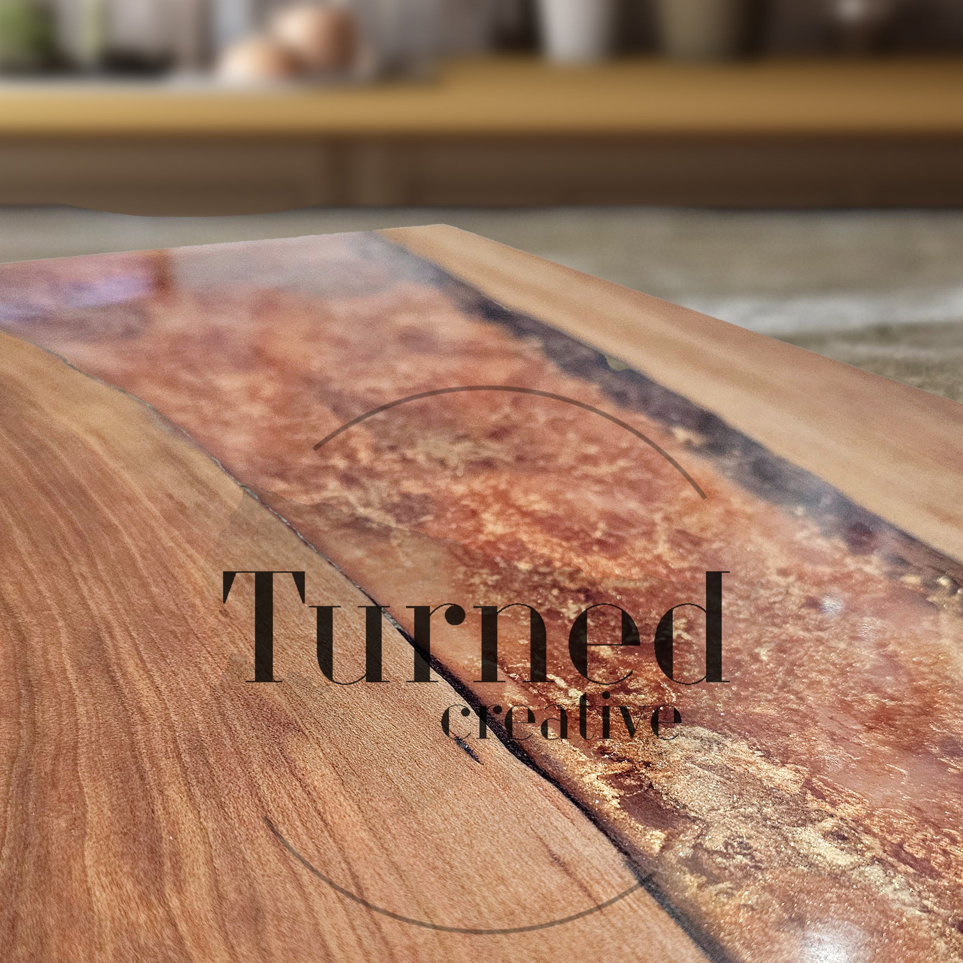 Natural Wood and epoxy charcuterie board bronze toned Epoxy w/ Live Edge (Large)