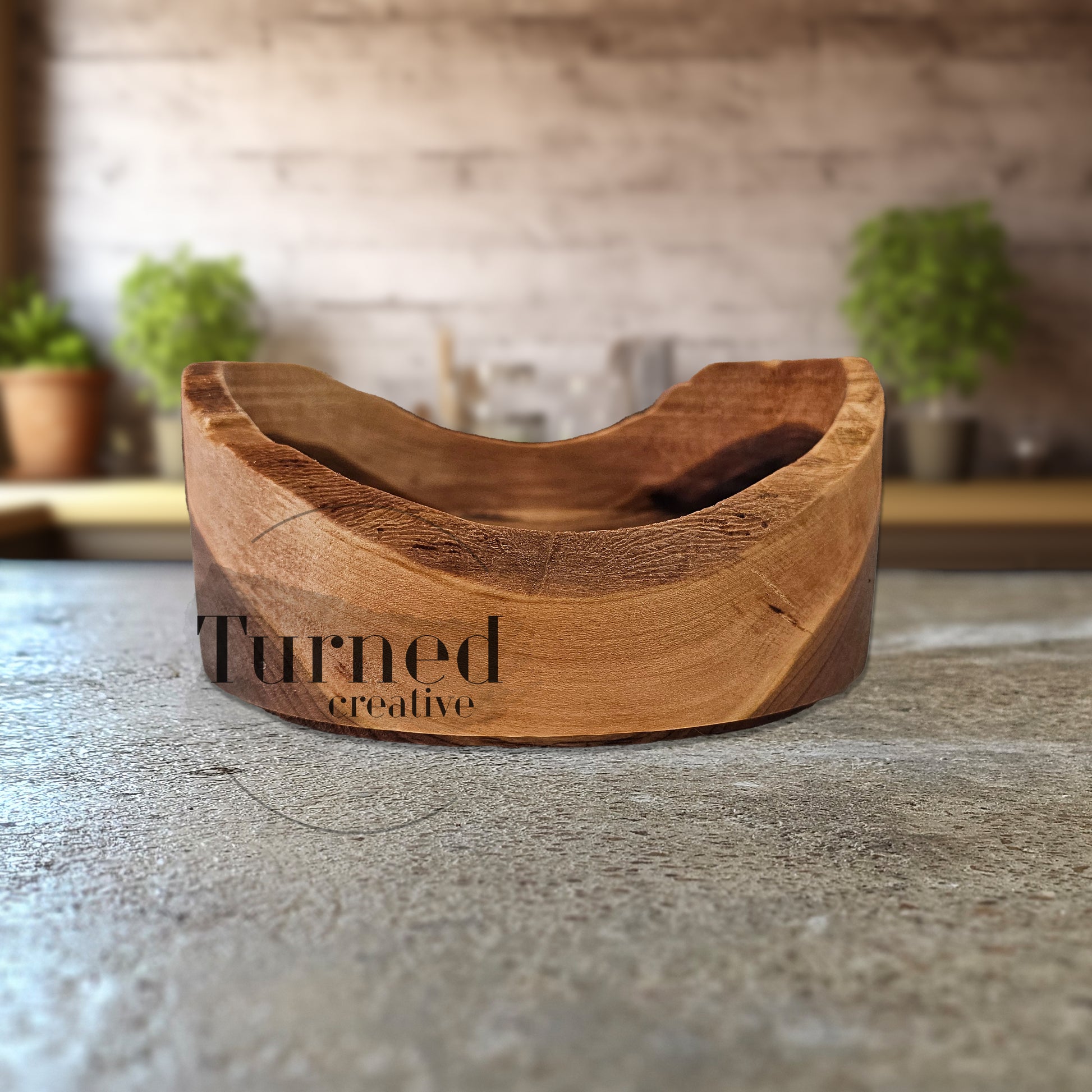 Hand Turned Bowl made Cherry Wood Bowl | Trinket Bowl with Live Edge.