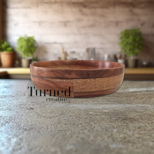 Natural Wood Trinket Bowl - Hand Turned Cherry & Oak