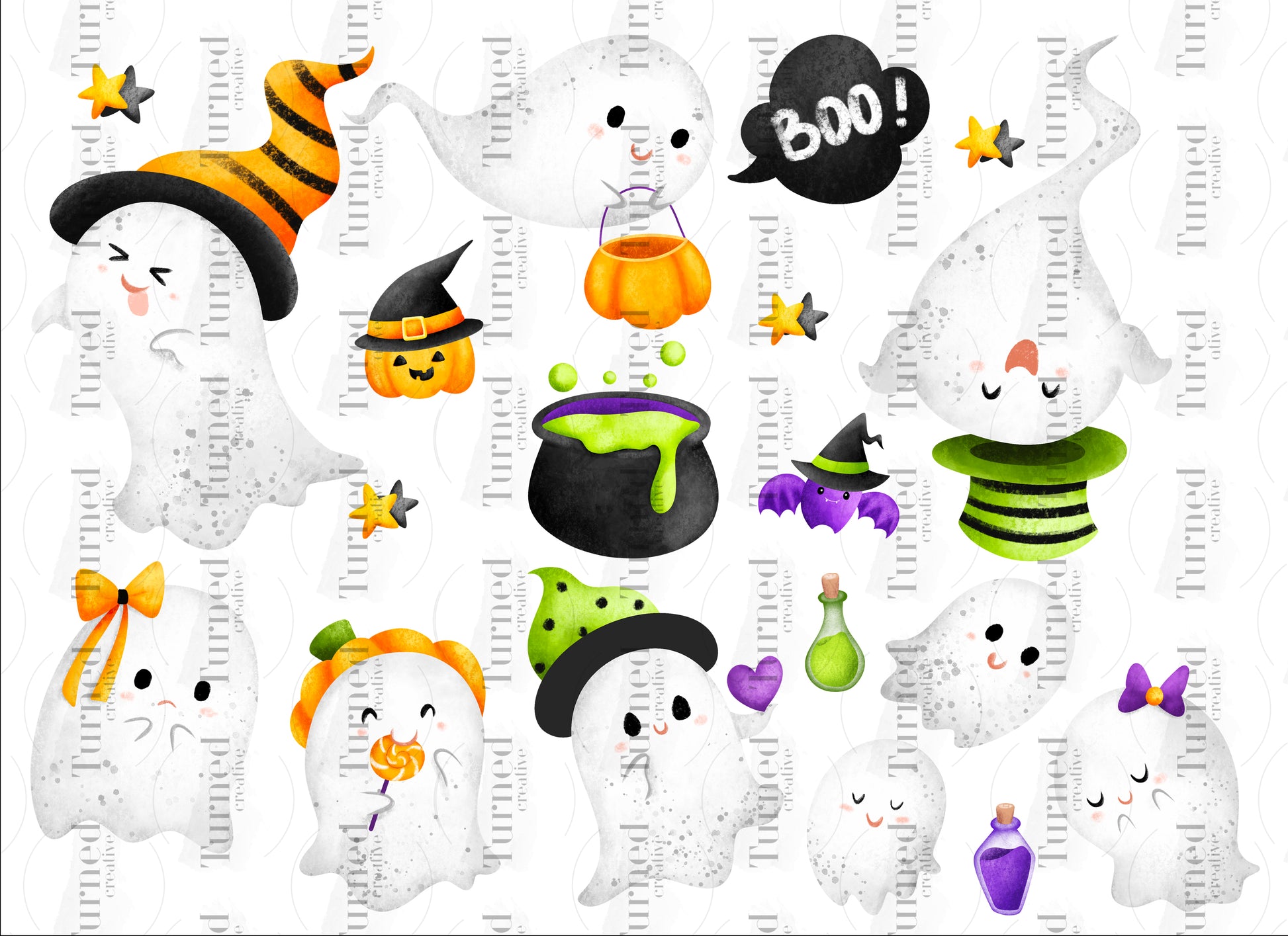 cute adorable ghosts tumbler decals