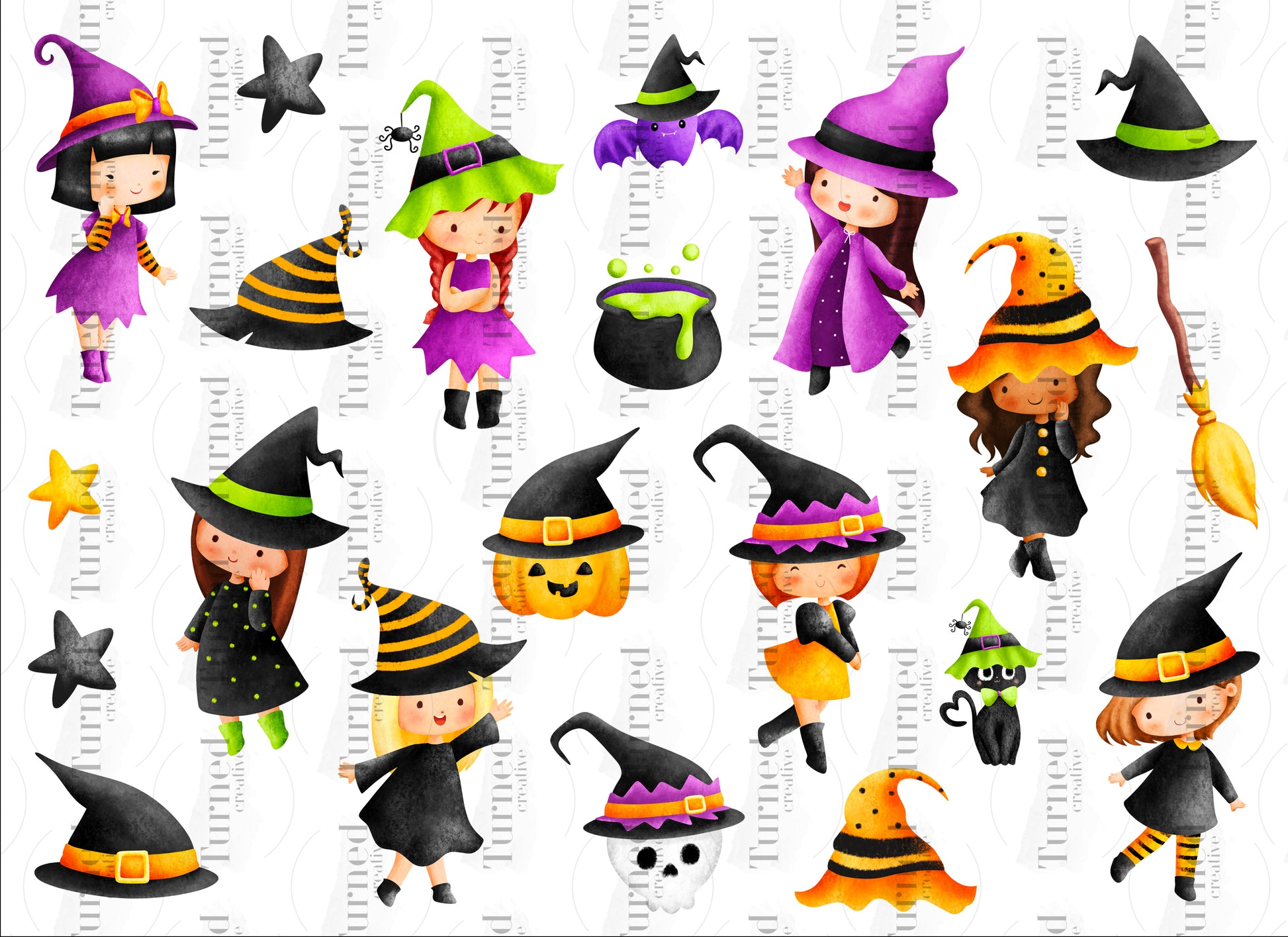 cute adorable witches tumbler decals