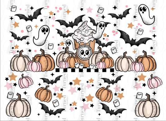 UV DTF Element Sheet: Cute Spooky Coffee