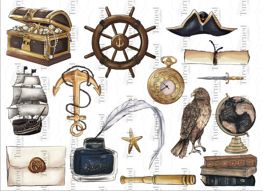 pirates clipart uv element sheet wrap