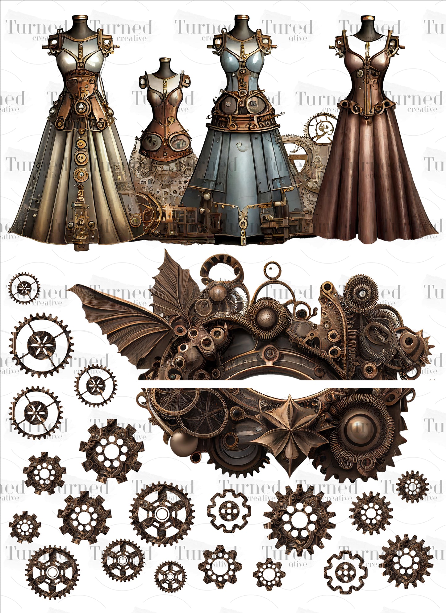 Steampunk uv dtf uvdtf decals