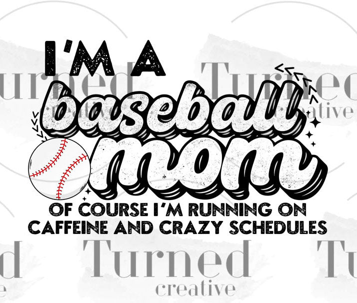 Mini UV DTF Decal Baseball Mom