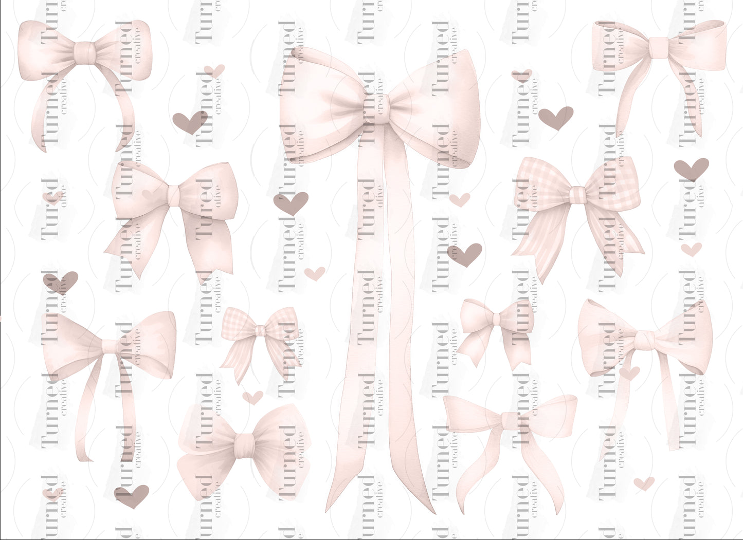 Blush Coquette Bow UV Wrap Decal Element Sheet