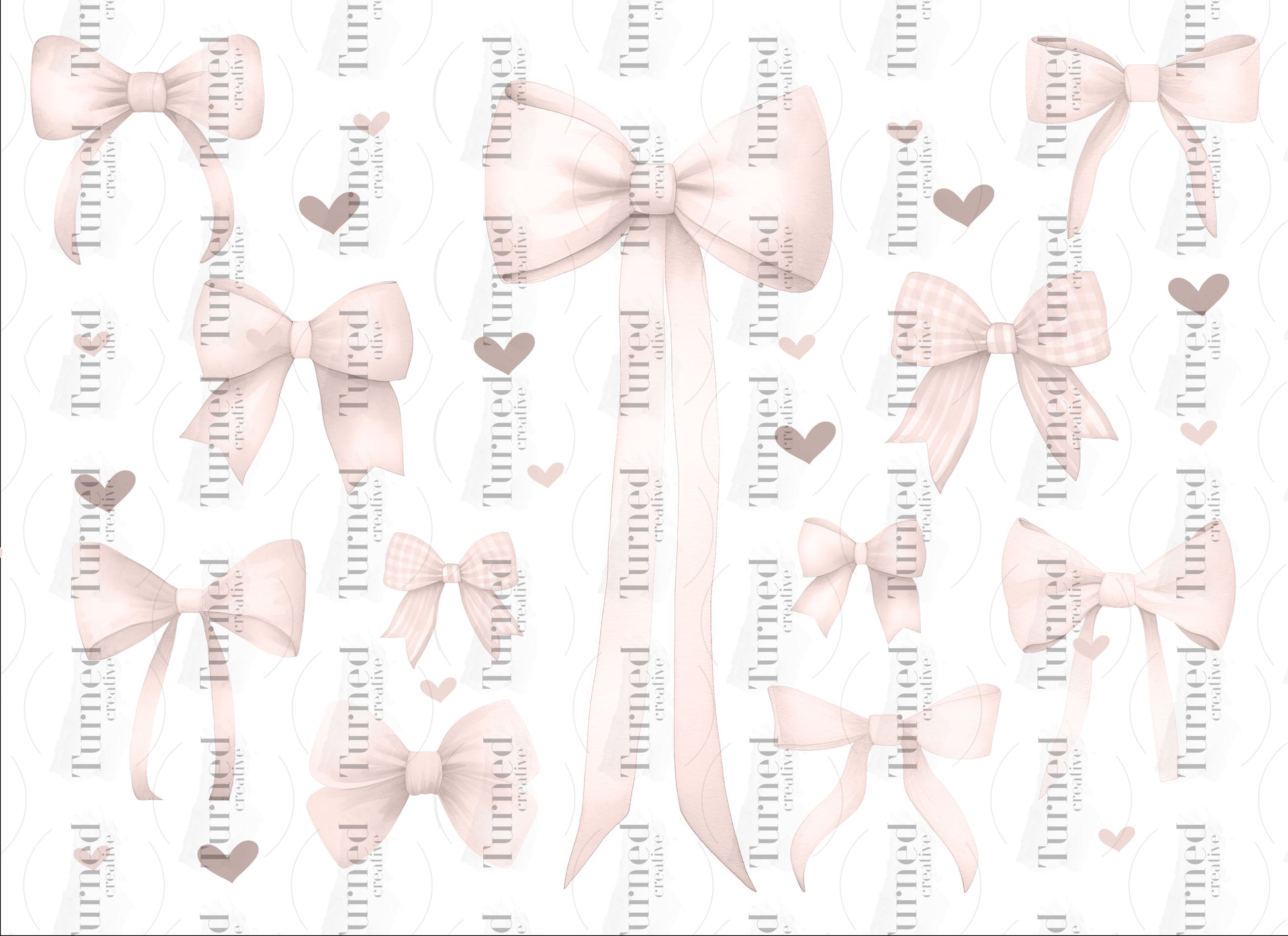 Blush Coquette Bow UV Wrap Decal Element Sheet