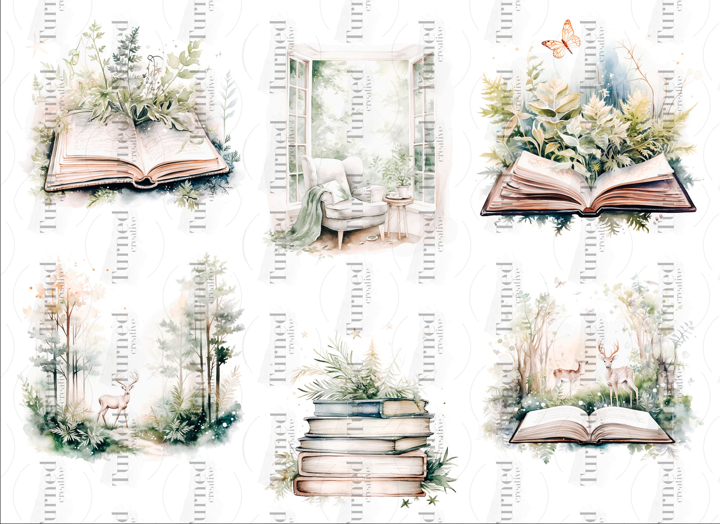 book core bookish cottage core book UV Element sheet