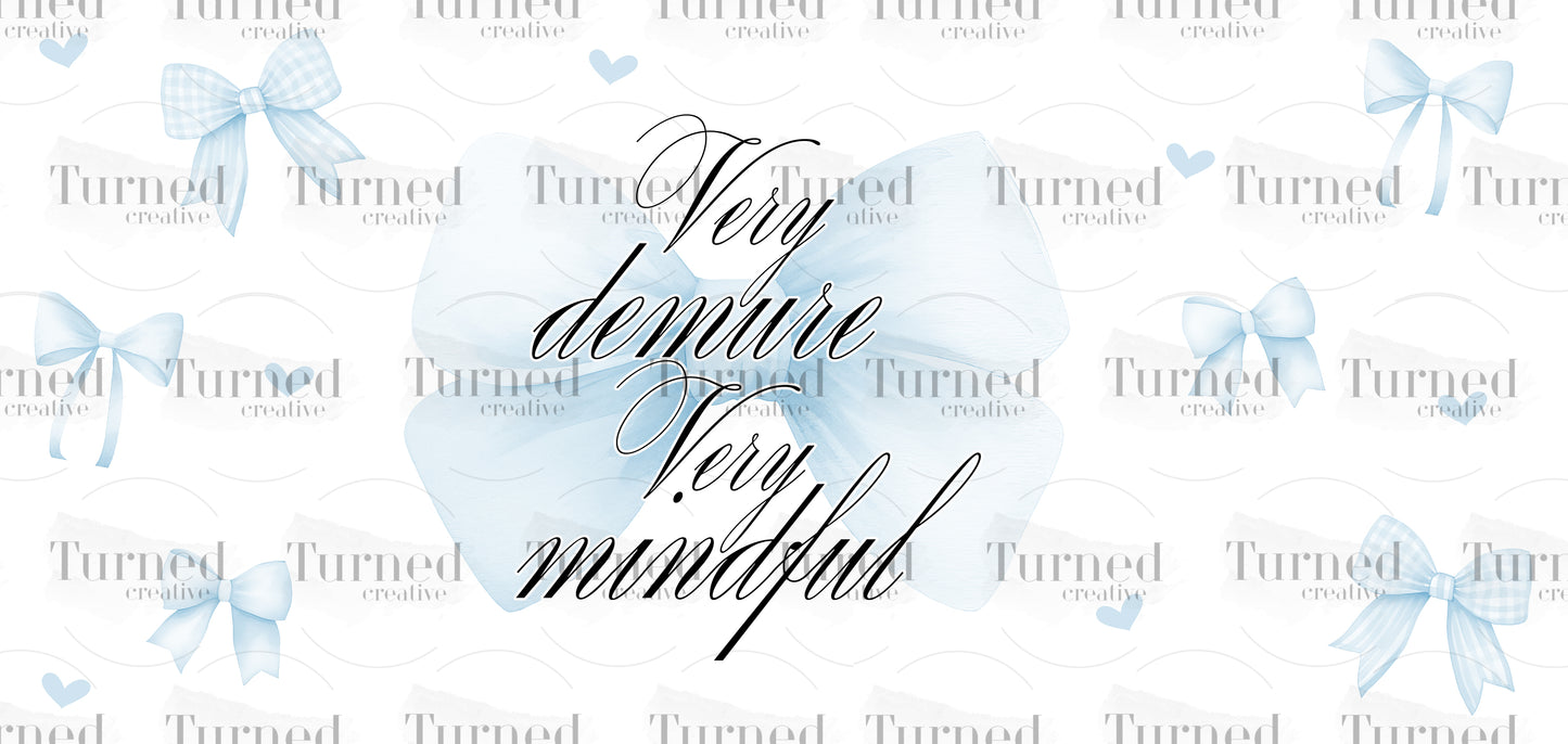 very demure very mindful coquette bow UV decal