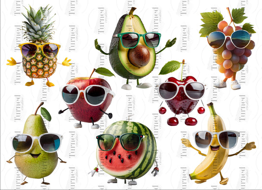 UV DTF Element Sheet: Fun Fruits 1