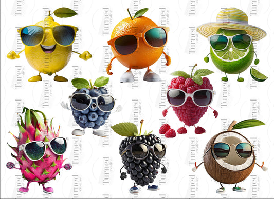 UV DTF Element Sheet: Fun Fruits 2