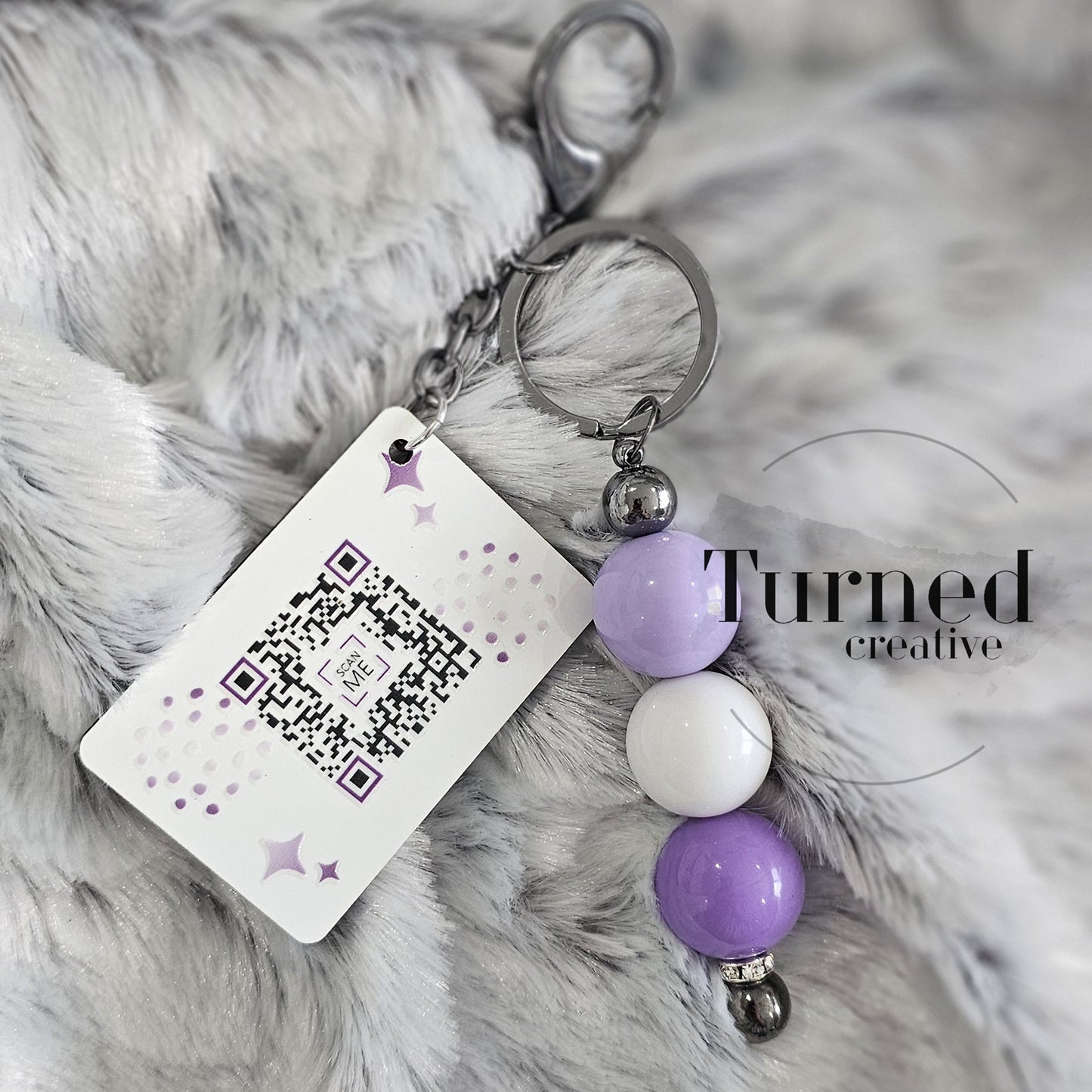 Beaded Keychain - Custom QR for Lisa