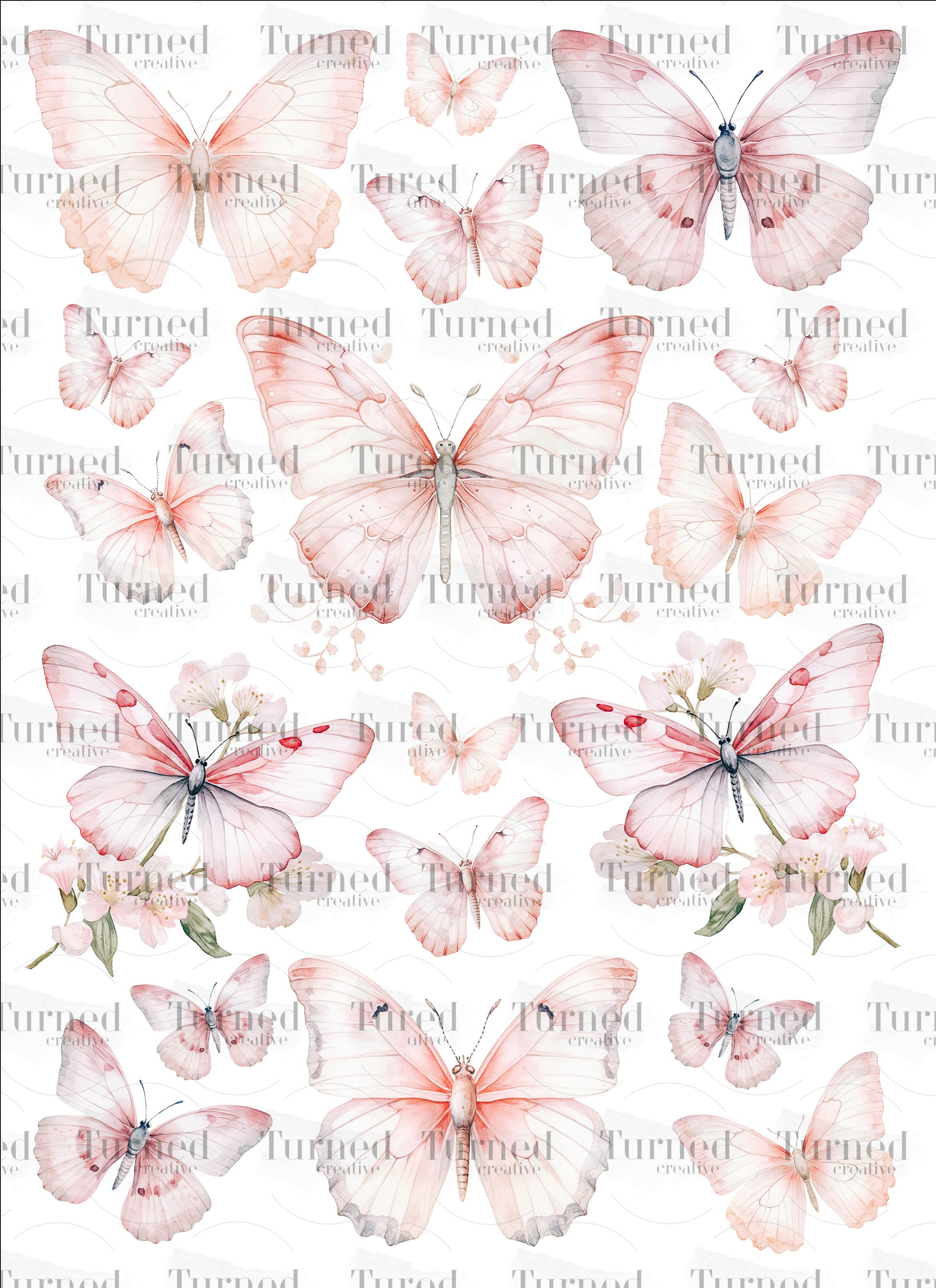 UV Pink Butterfly Element Sheet decals