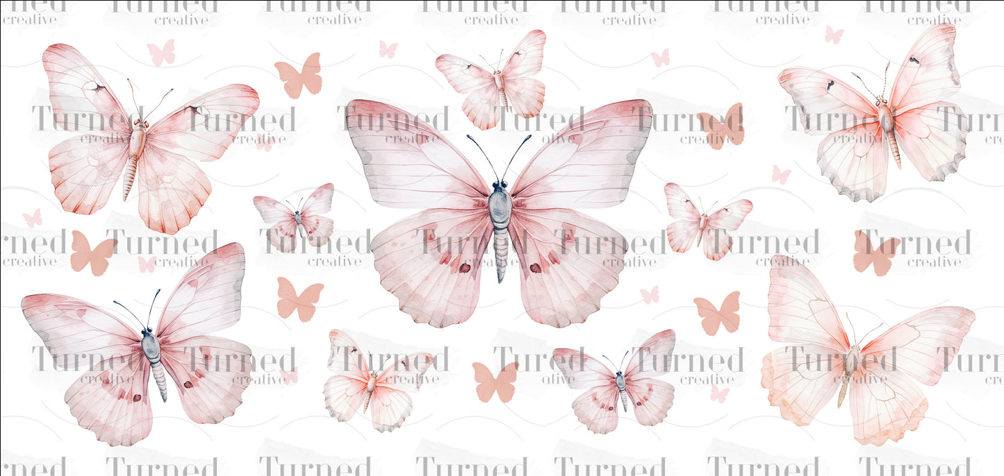 16 oz uv wrap pink butterflies