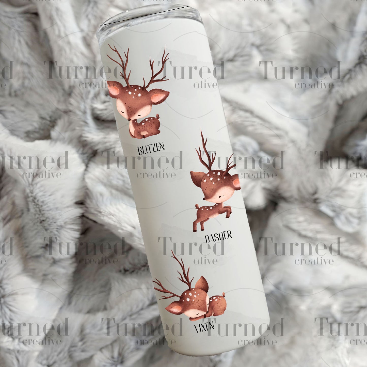 Reindeer names UV DTF wrap decal