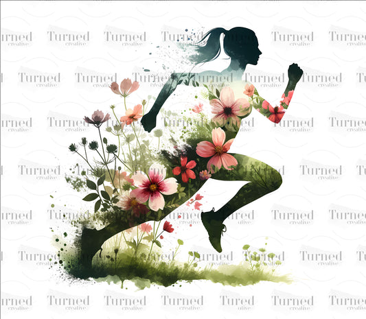 20 oz UV DFT Decal floral runner running