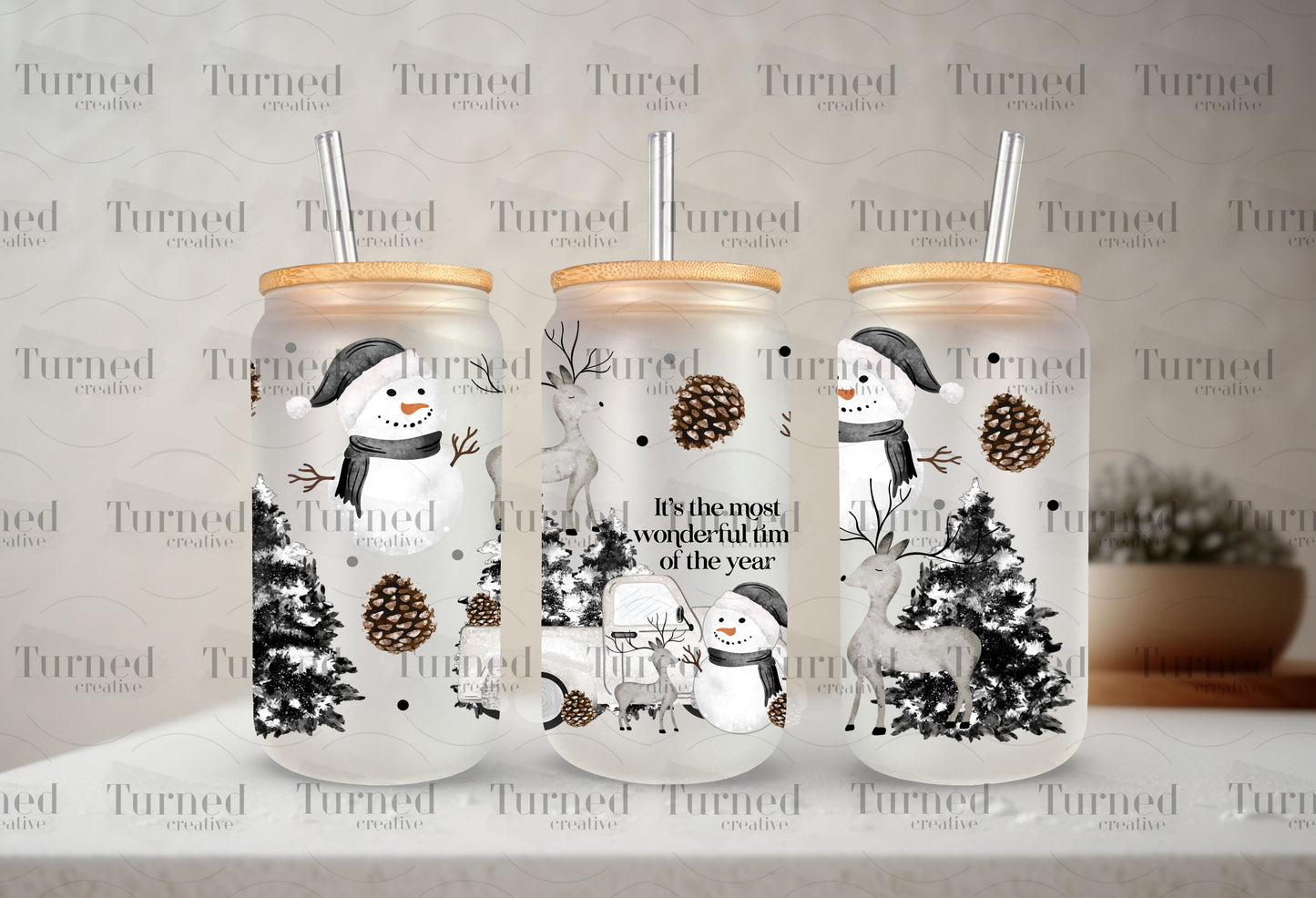 Christmas Most Wonderful Time of the Year UV tumbler decal Wrap